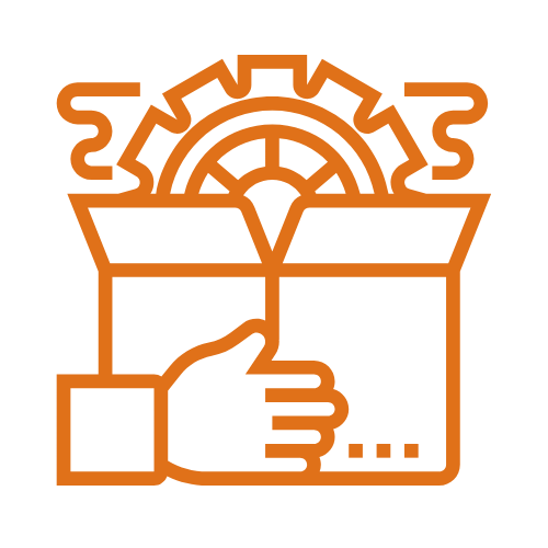 Imagen de silueta de una mano levantando una caja con herramientas dentro